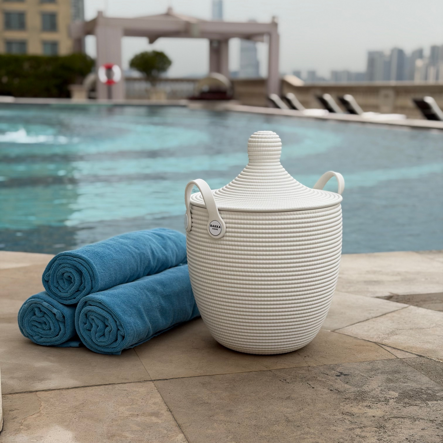 BAKKA Basket with Lid | Arctic White - BAKKA HOME