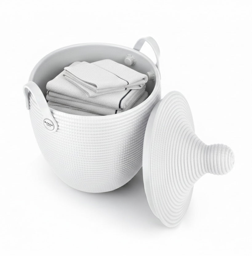 BAKKA Basket with Lid | Arctic White