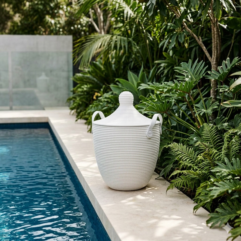BAKKA Basket with Lid | Arctic White